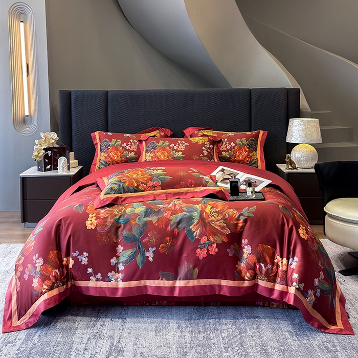 91家纺网 家纺一手货源 找家纺 （总）东方名伶 2024新款50S全棉数码印花长绒棉四件套