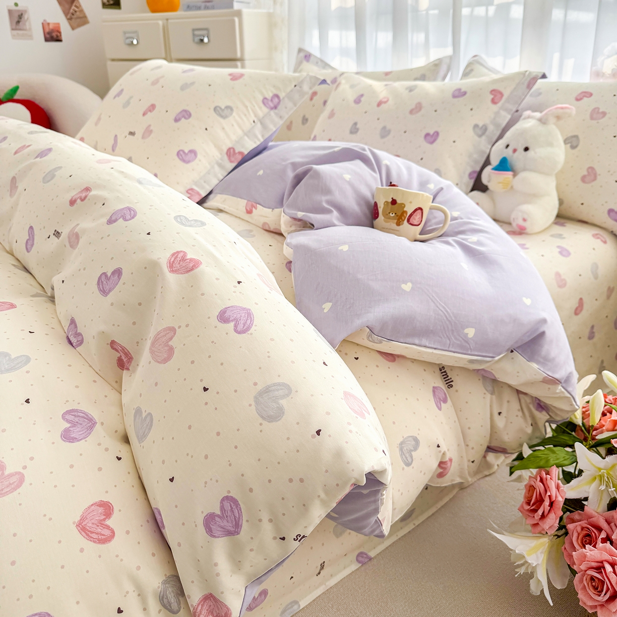 91家纺网 家纺一手货源 找家纺 （总）壹贝家纺 2026新款小清新纯棉印花四件套系列