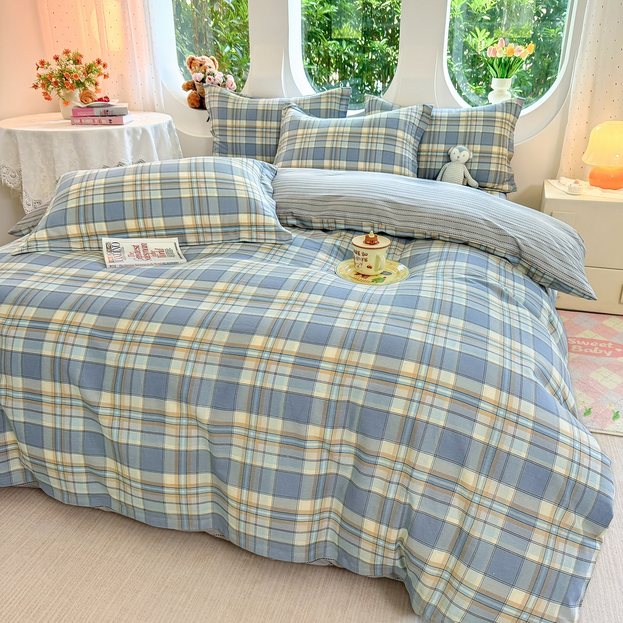 91家纺网 家纺一手货源 找家纺 壹贝家纺 2026新款小清新纯棉印花四件套系列 品质生活-兰