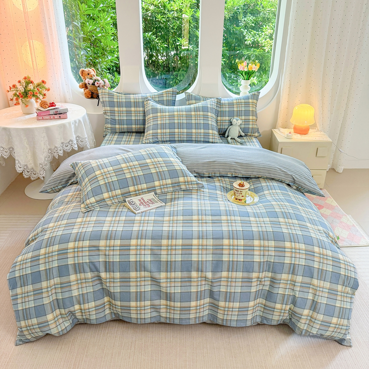 91家纺网 家纺一手货源 找家纺 壹贝家纺 2026新款小清新纯棉印花四件套系列 品质生活-兰