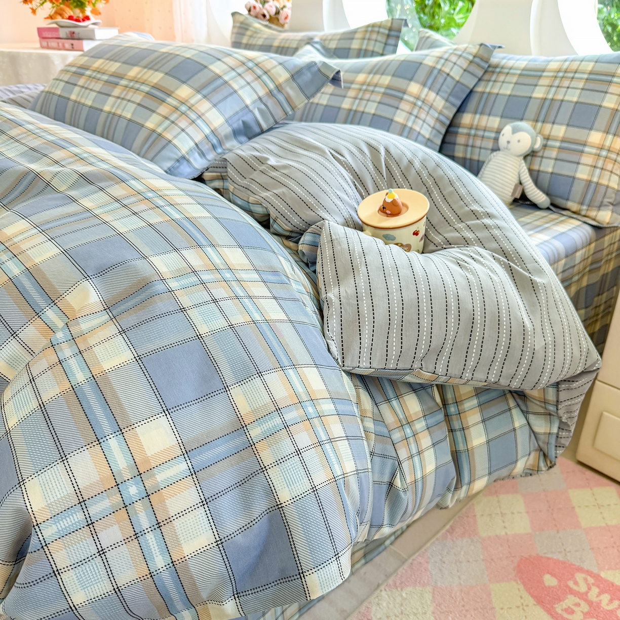 91家纺网 家纺一手货源 找家纺 壹贝家纺 2026新款小清新纯棉印花四件套系列 品质生活-兰