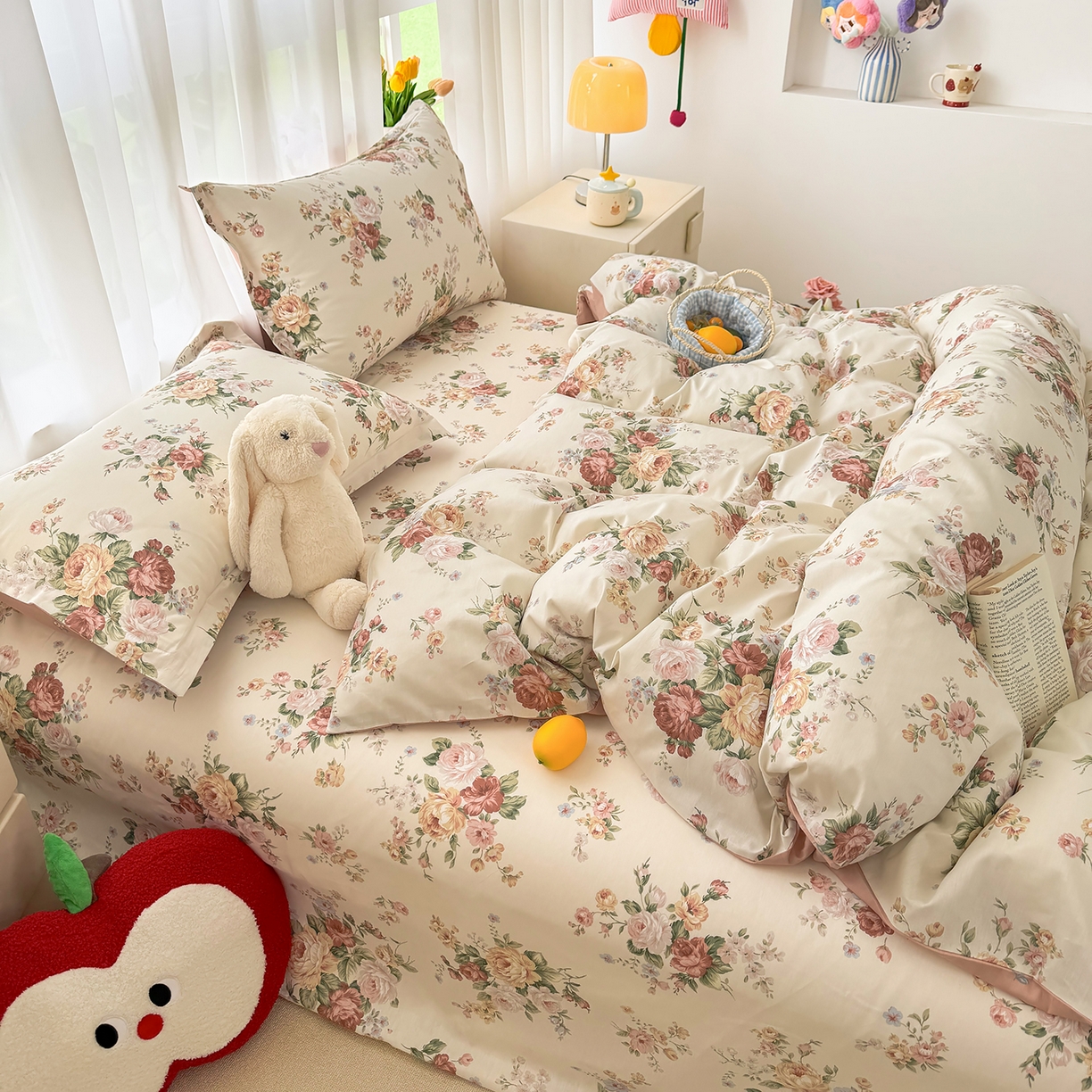 91家纺网 家纺一手货源 找家纺 壹贝家纺 2026新款小清新纯棉印花四件套系列 倾城之恋