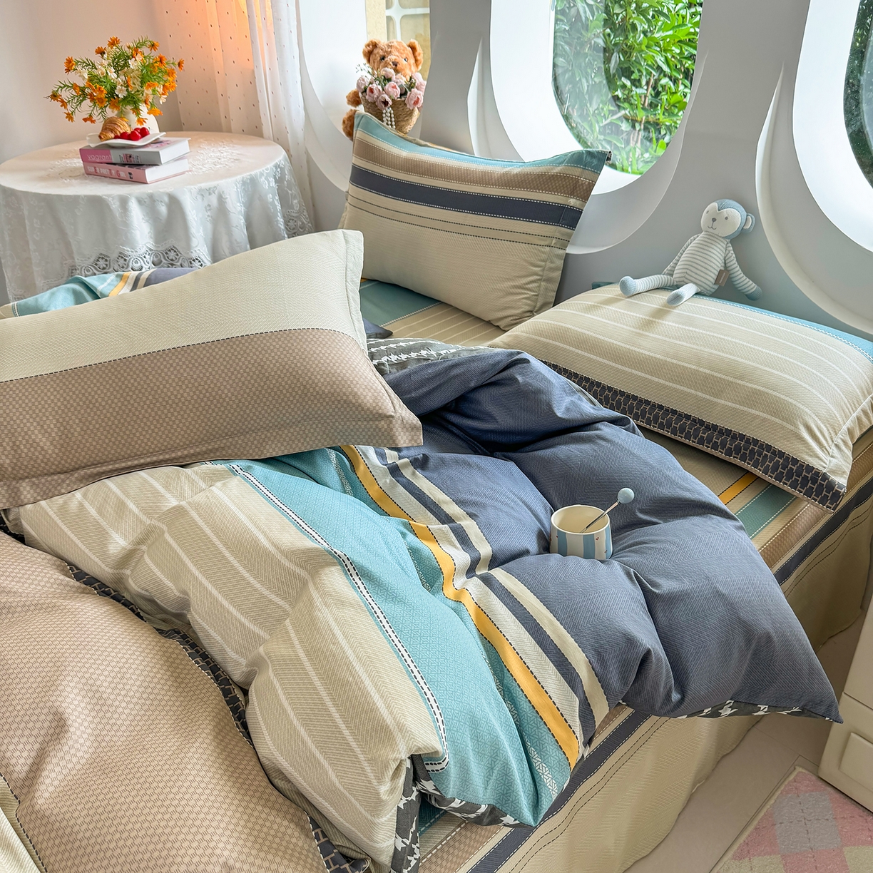 91家纺网 家纺一手货源 找家纺 壹贝家纺 2026新款小清新纯棉印花四件套系列 如果爱