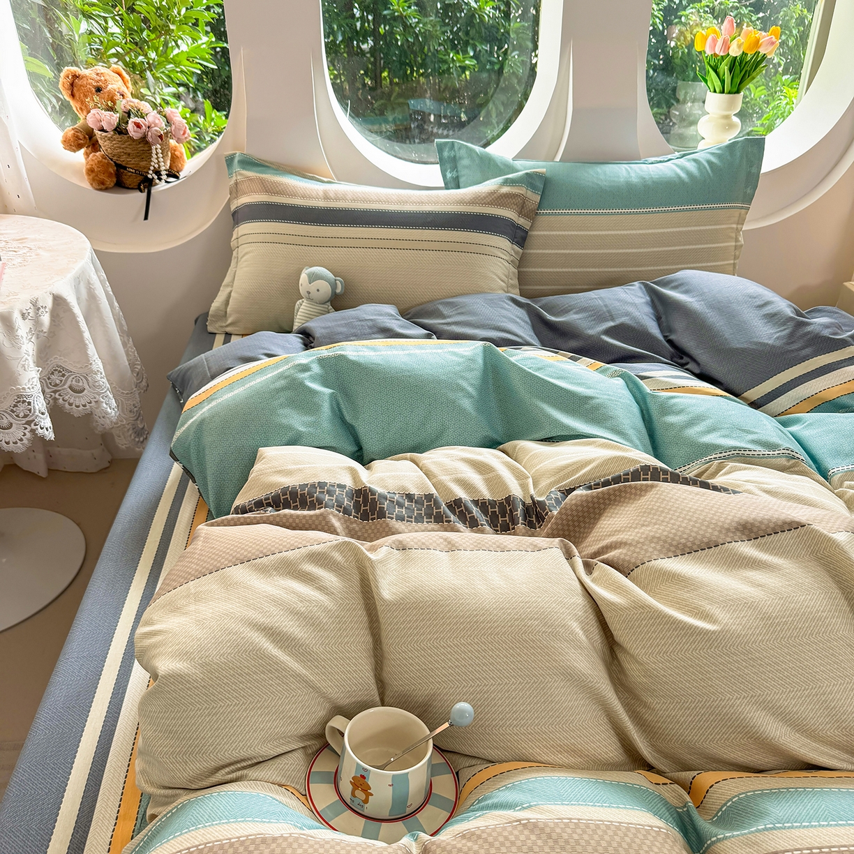 91家纺网 家纺一手货源 找家纺 壹贝家纺 2026新款小清新纯棉印花四件套系列 如果爱