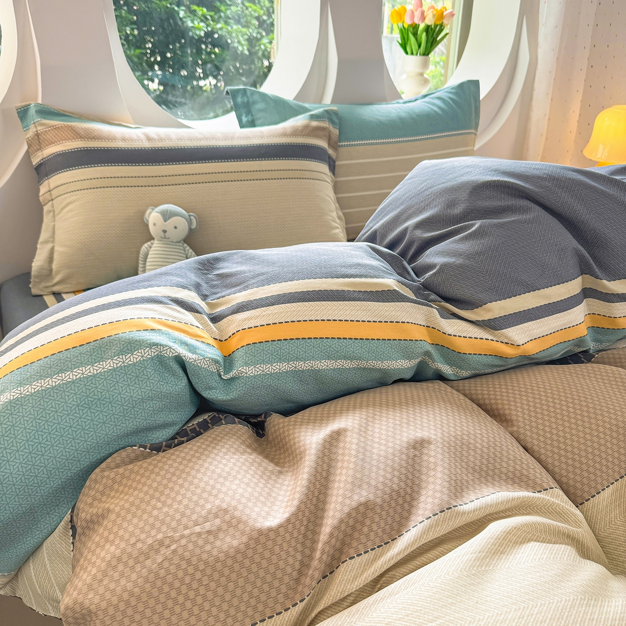 91家纺网 家纺一手货源 找家纺 壹贝家纺 2026新款小清新纯棉印花四件套系列 如果爱