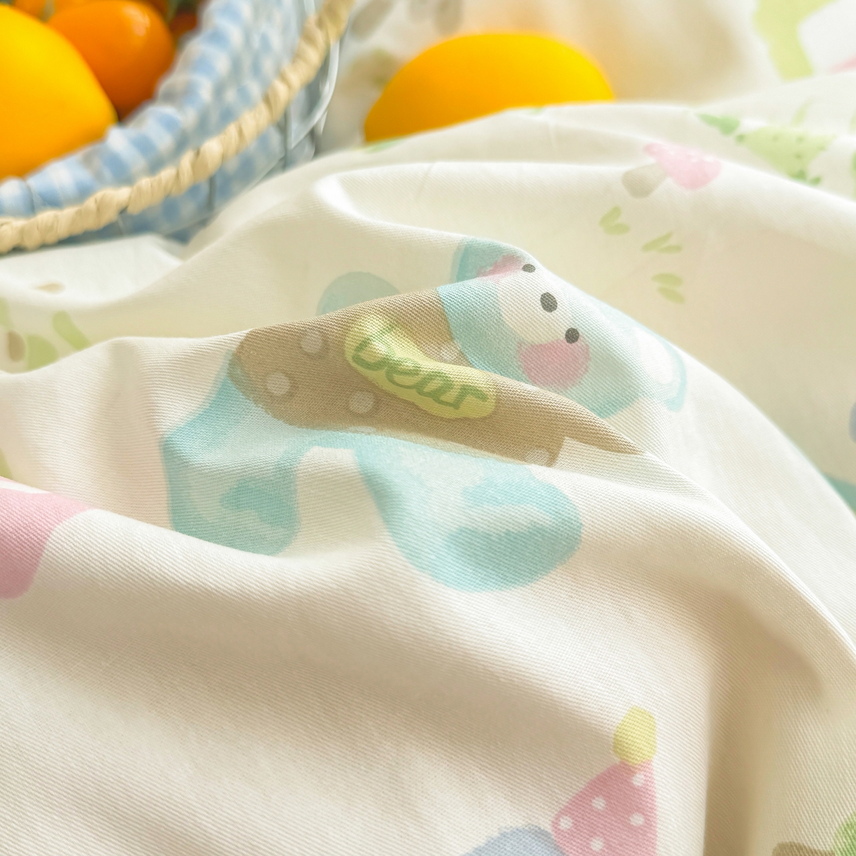 91家纺网 家纺一手货源 找家纺 壹贝家纺 2026新款小清新纯棉印花四件套系列 幸福之家