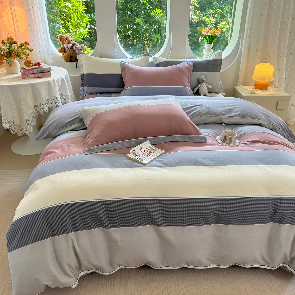 91家纺网 家纺一手货源 找家纺 壹贝家纺 2026新款小清新纯棉印花四件套系列 致青春