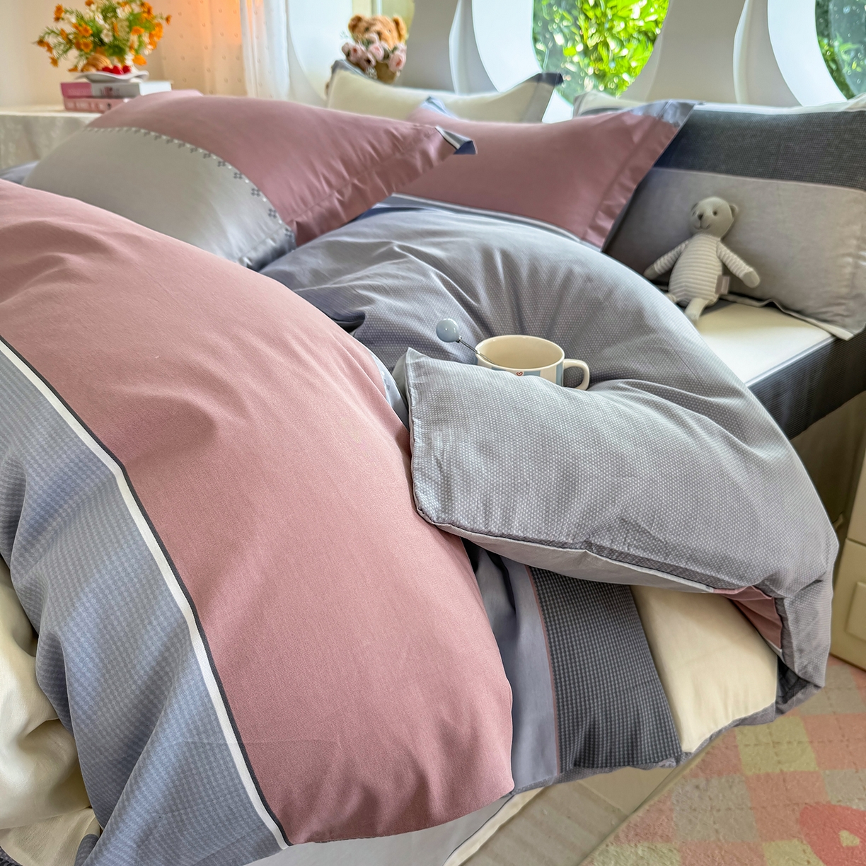 91家纺网 家纺一手货源 找家纺 壹贝家纺 2026新款小清新纯棉印花四件套系列 致青春