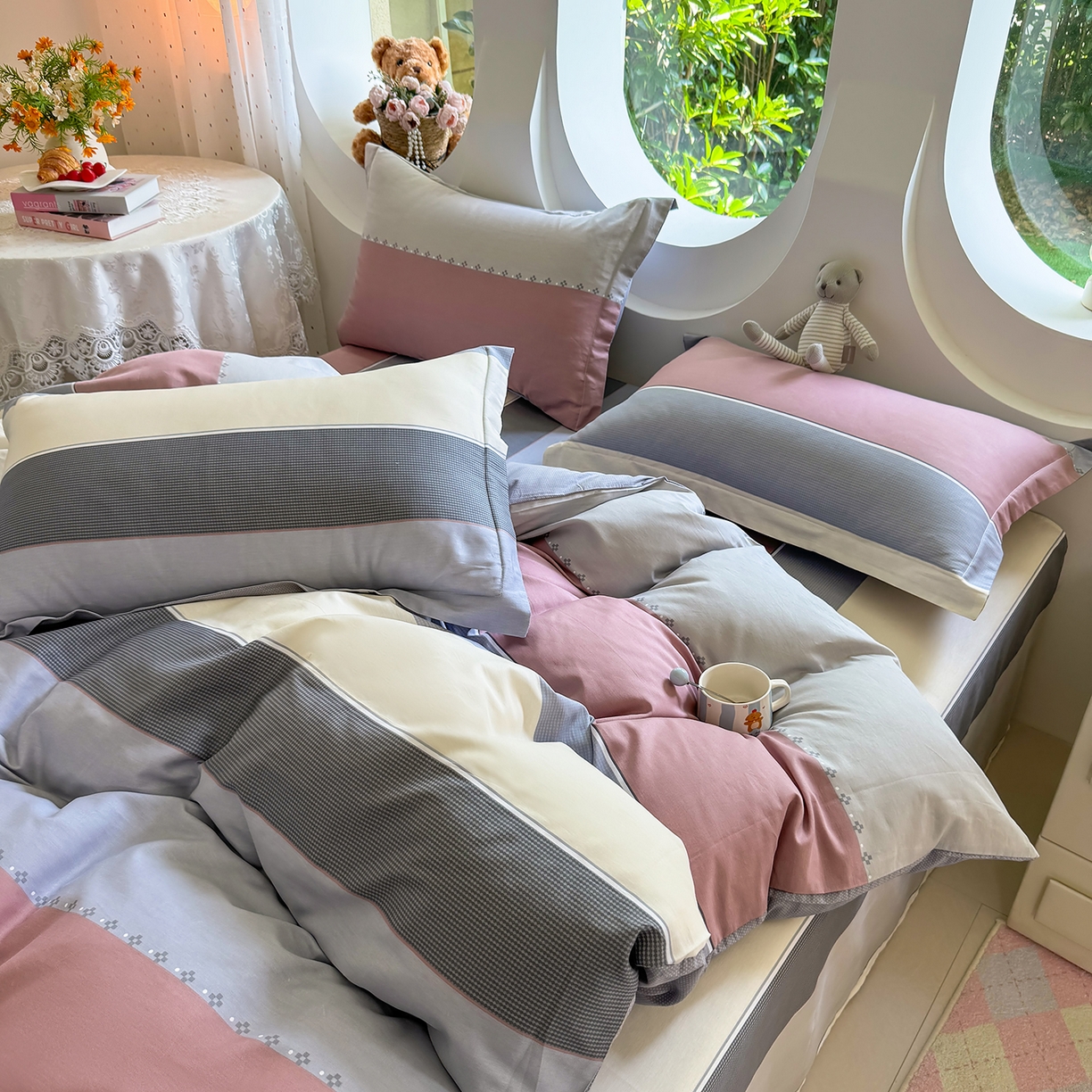 91家纺网 家纺一手货源 找家纺 壹贝家纺 2026新款小清新纯棉印花四件套系列 致青春