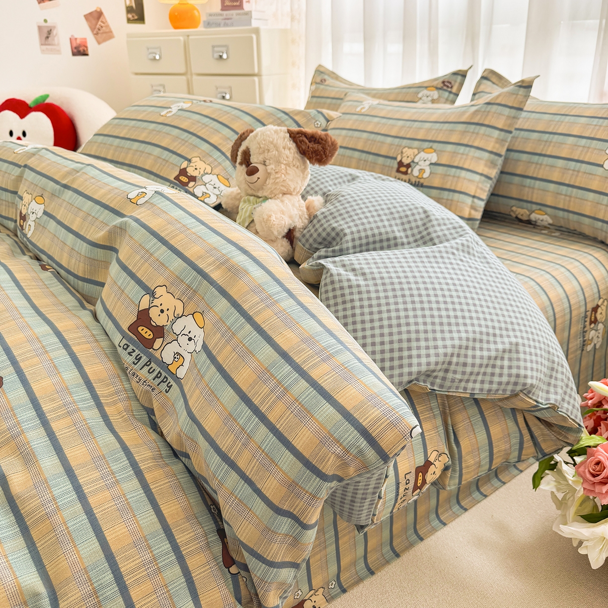 91家纺网 家纺一手货源 找家纺 （总）壹贝家纺 2026新款小清新100%全棉纯棉印花系列被套单件-单被套