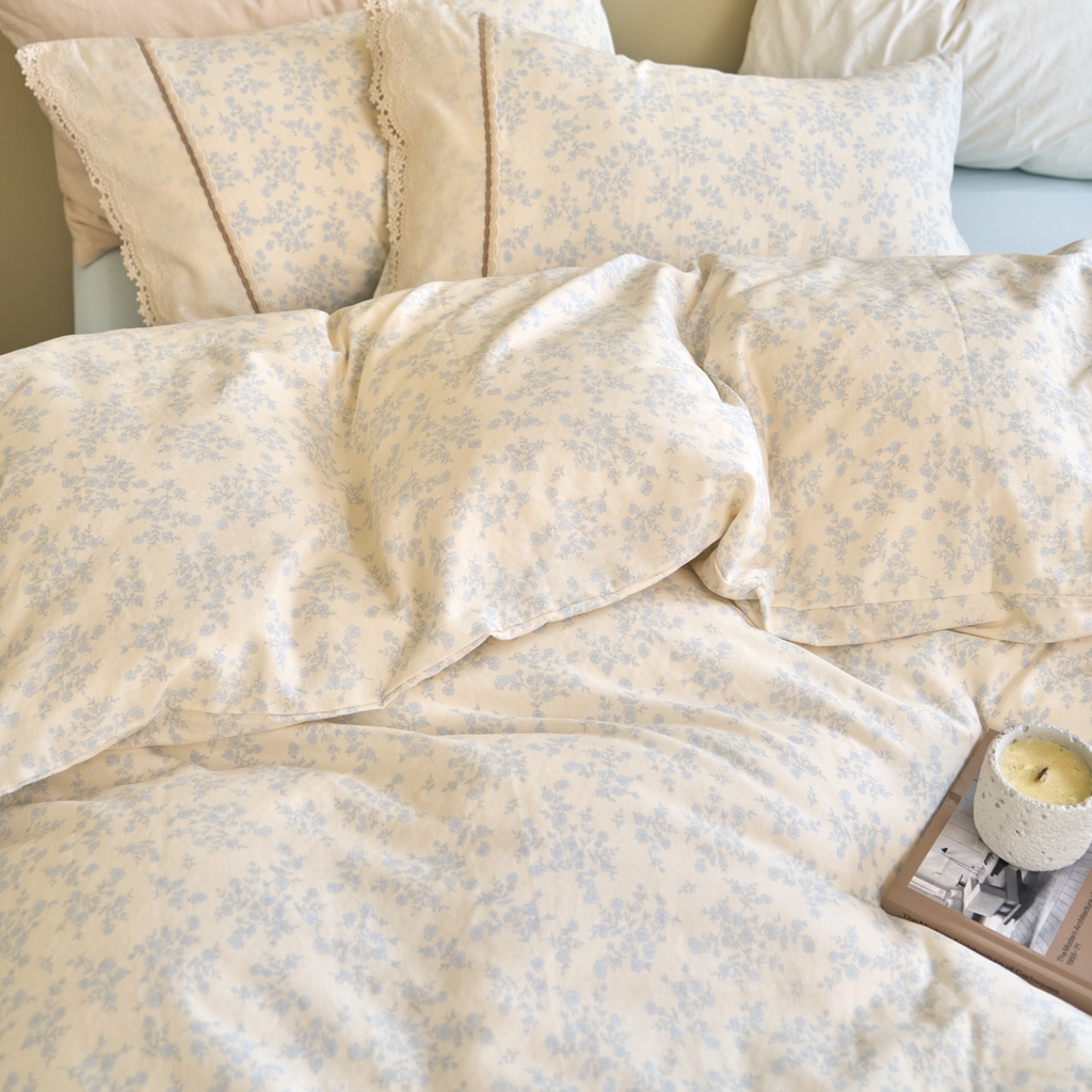 91家纺网 家纺一手货源 找家纺 （总）洋铭区（原狠狠爱） 2026新款全棉纯棉双层纱刺绣蕾丝花边件套