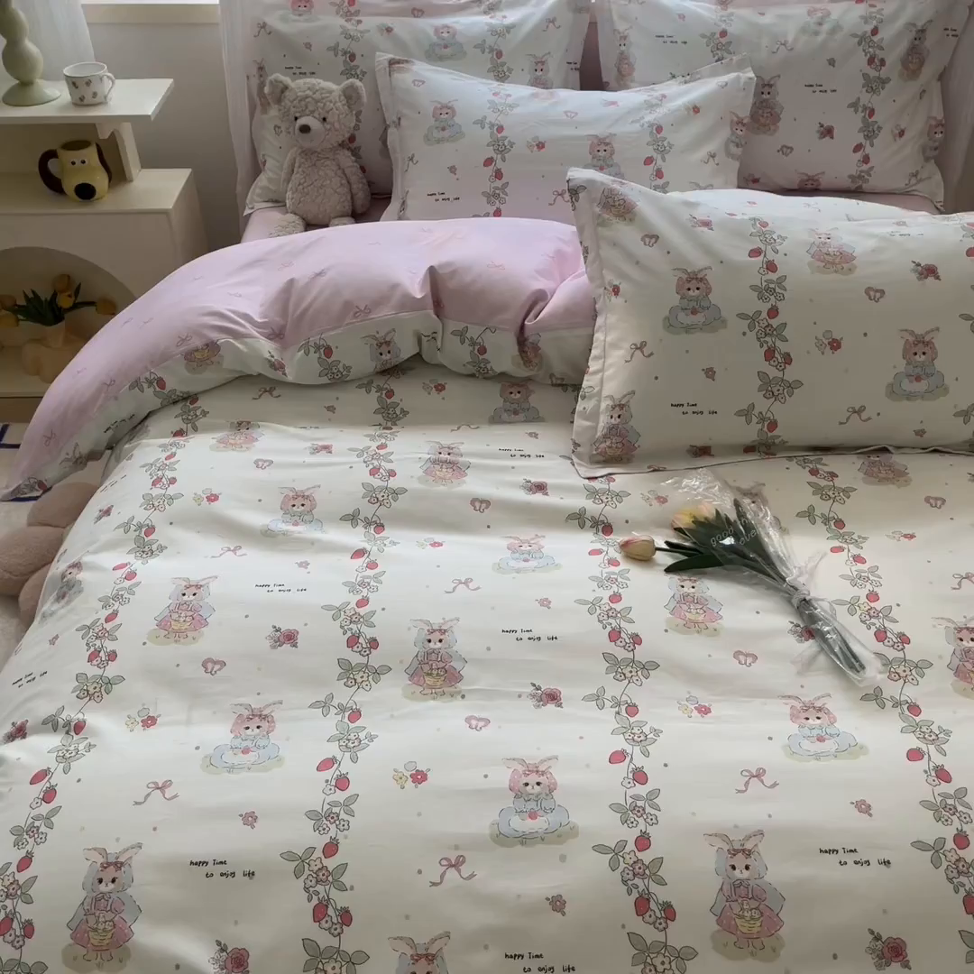 91家纺网 家纺一手货源 找家纺 （总）涵宸家纺 2025新款亲肤舒适全棉印花四件套-68系列 总