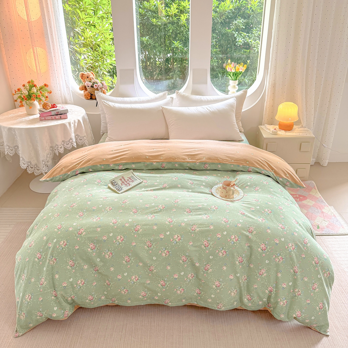 91家纺网 家纺一手货源 找家纺 （总）壹贝家纺 2026新款小清新100%全棉纯棉印花系列被套单件-单被套