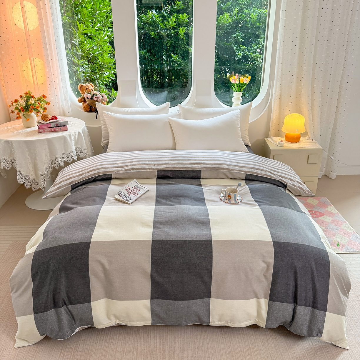 91家纺网 家纺一手货源 找家纺 （总）壹贝家纺 2026新款小清新100%全棉纯棉印花系列被套单件-单被套