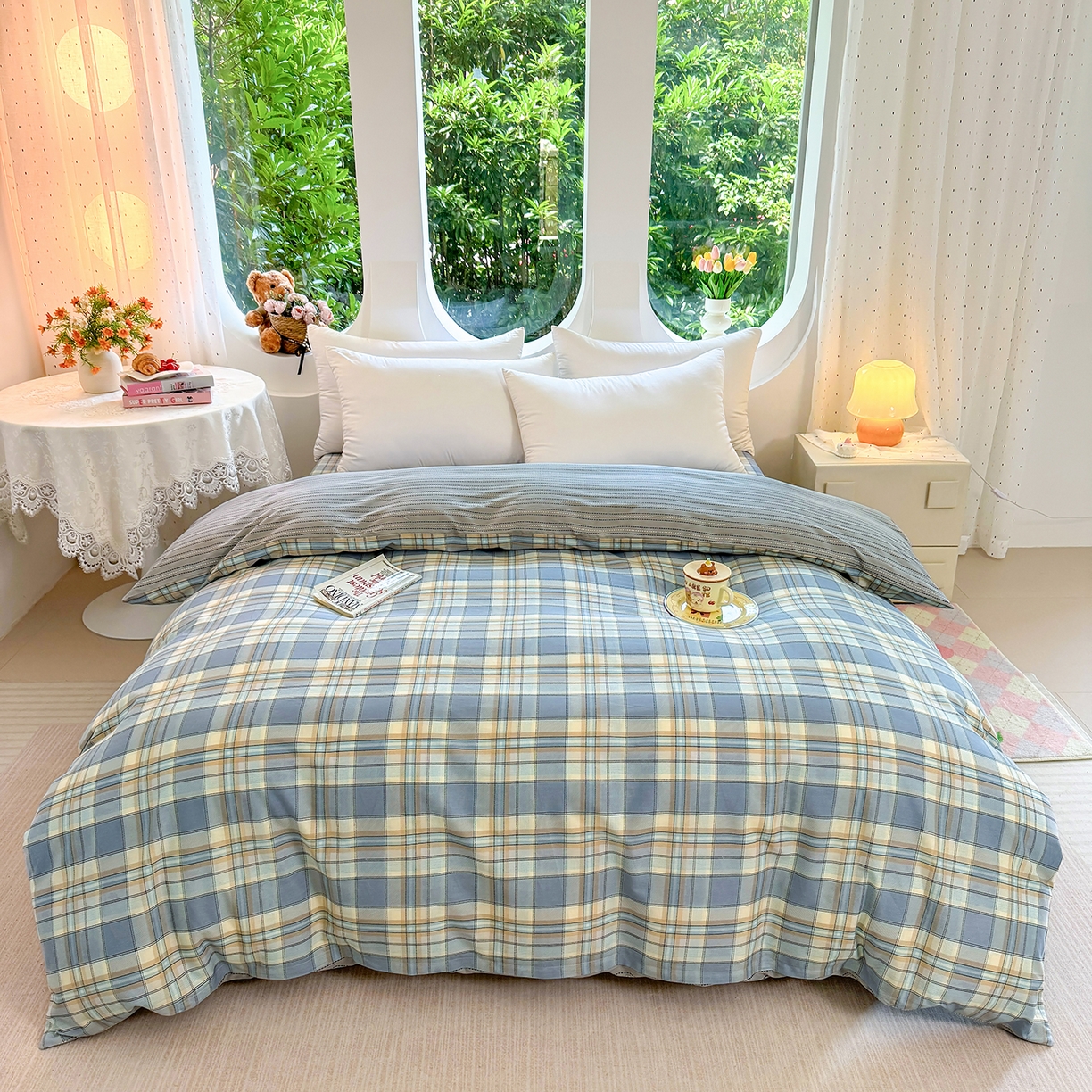 91家纺网 家纺一手货源 找家纺 （总）壹贝家纺 2026新款小清新100%全棉纯棉印花系列被套单件-单被套