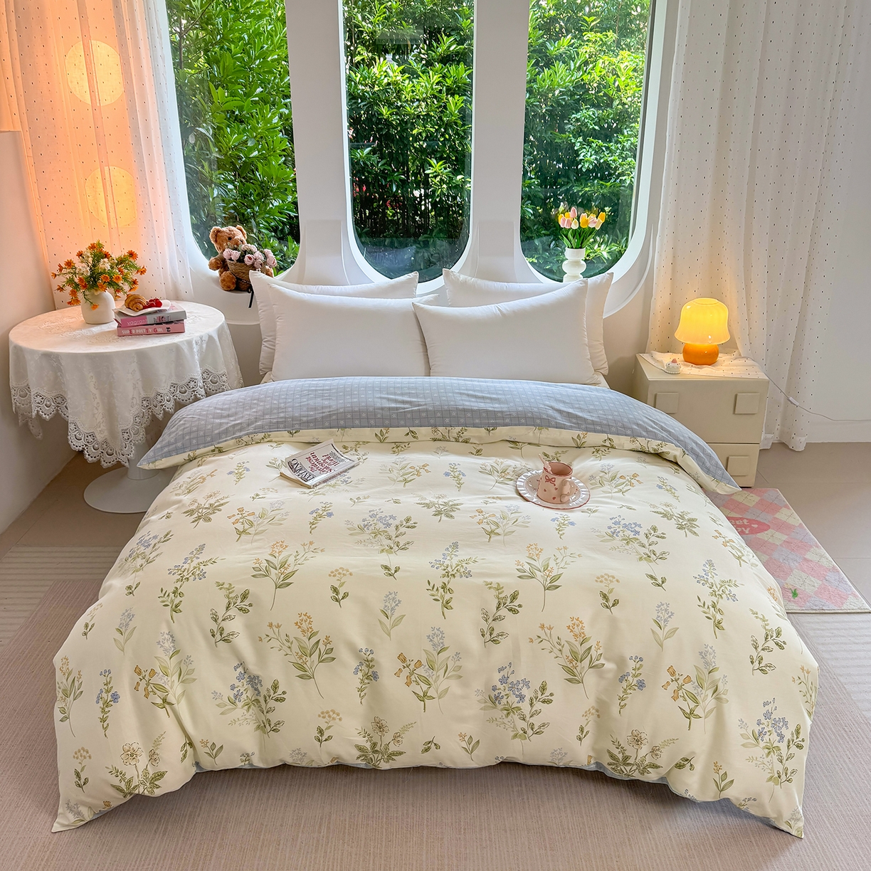 91家纺网 家纺一手货源 找家纺 （总）壹贝家纺 2026新款小清新100%全棉纯棉印花系列被套单件-单被套