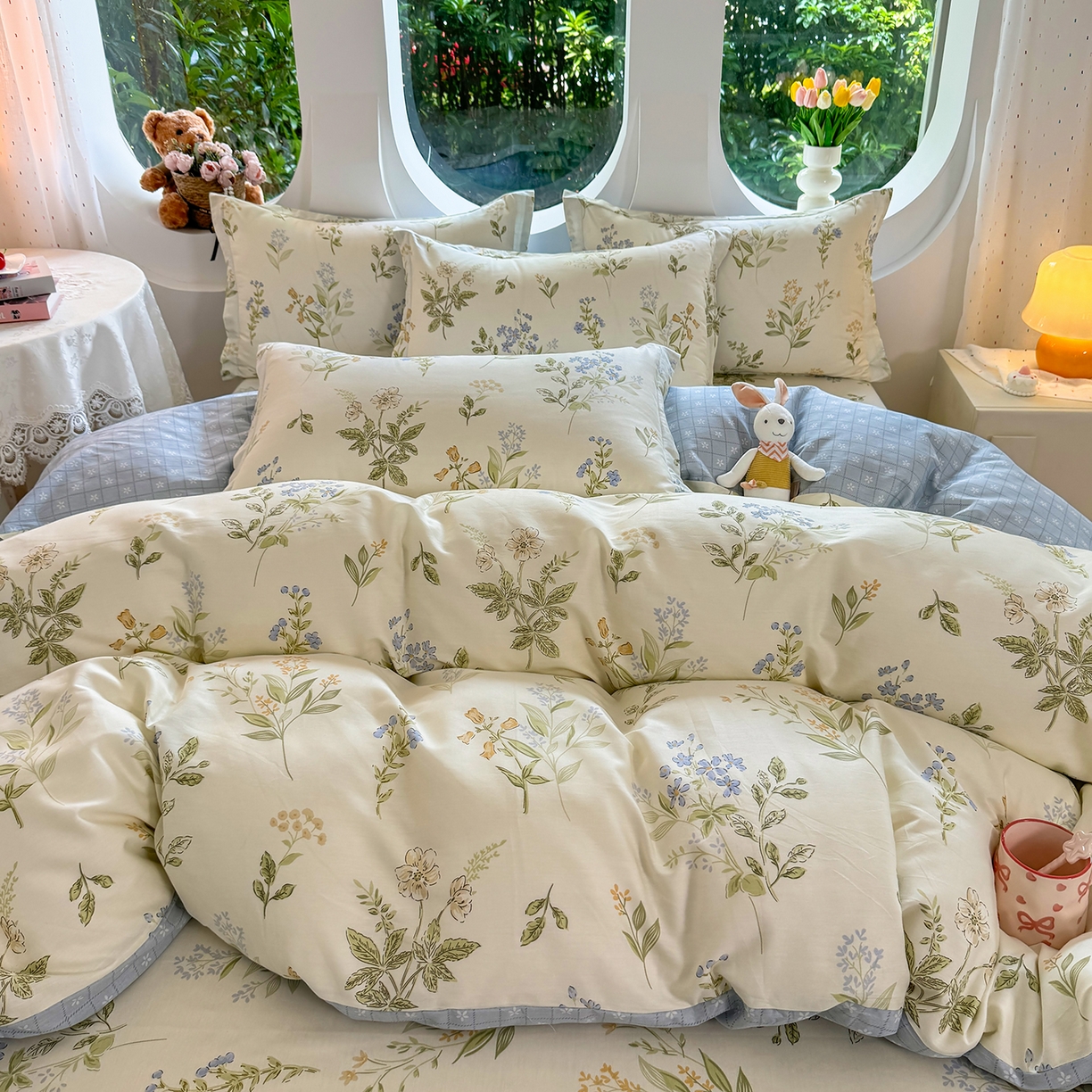 91家纺网 家纺一手货源 找家纺 壹贝家纺 2026新款小清新100%全棉纯棉印花系列被套单件-单被套 沁园春