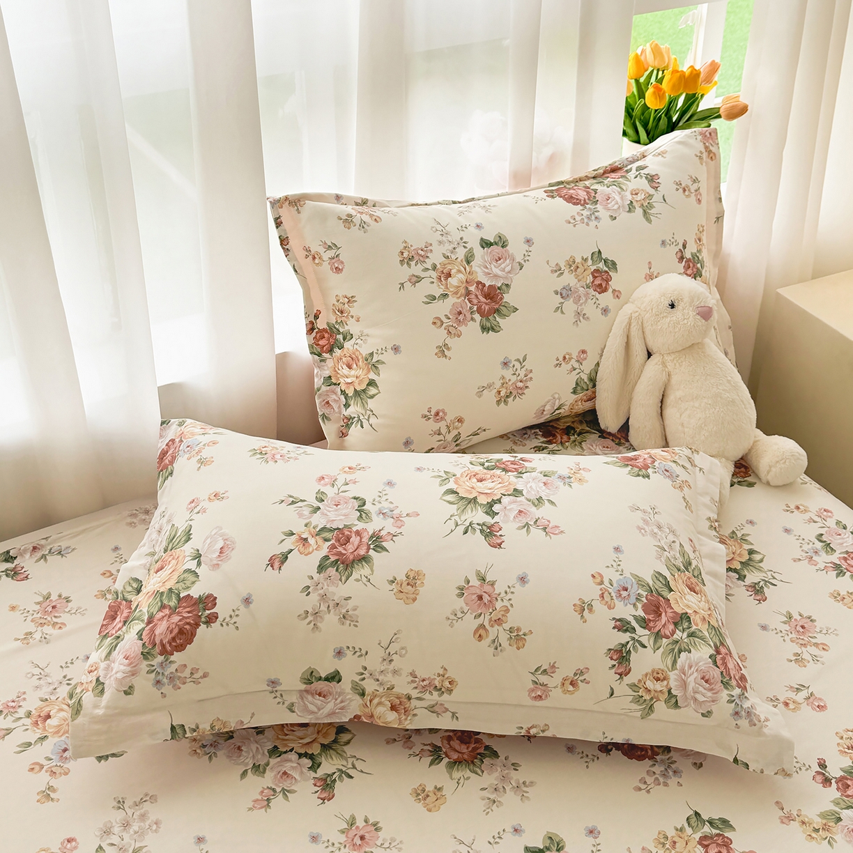 91家纺网 家纺一手货源 找家纺 壹贝家纺 2026新款小清新100%全棉纯棉印花系列被套单件-单被套 倾城之恋