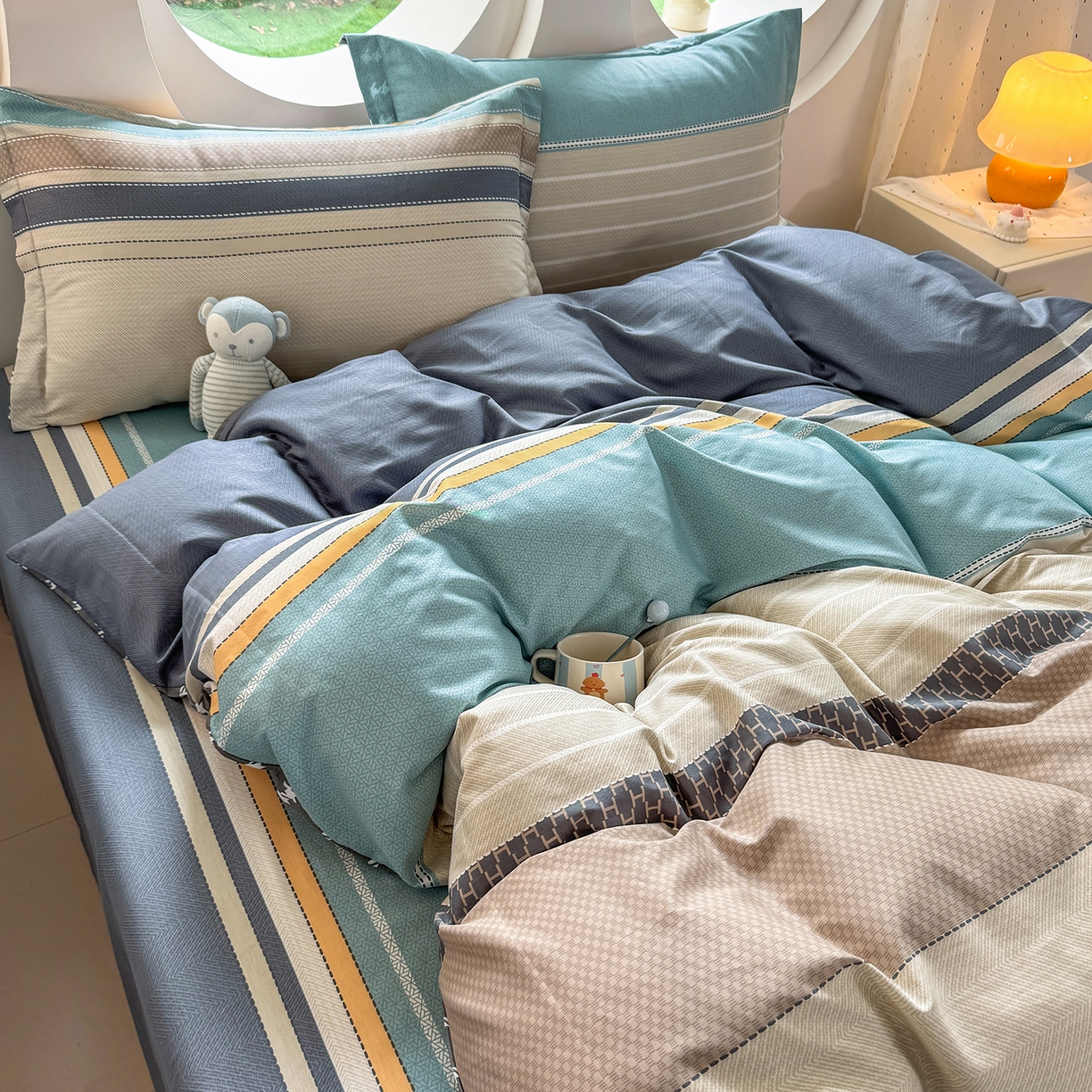 91家纺网 家纺一手货源 找家纺 壹贝家纺 2026新款小清新100%全棉纯棉印花系列被套单件-单被套 如果爱