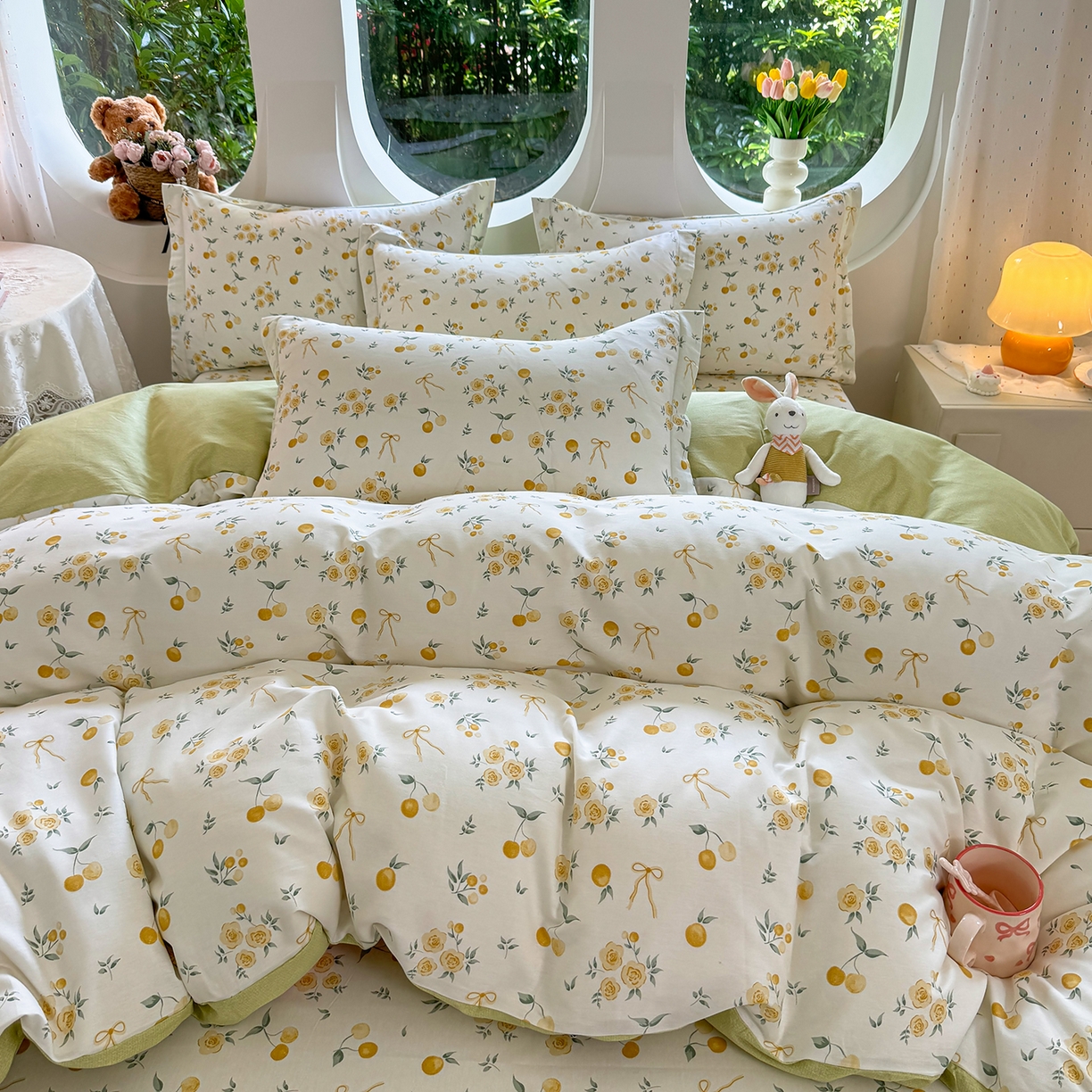 91家纺网 家纺一手货源 找家纺 壹贝家纺 2026新款小清新100%全棉纯棉印花系列被套单件-单被套 如愿