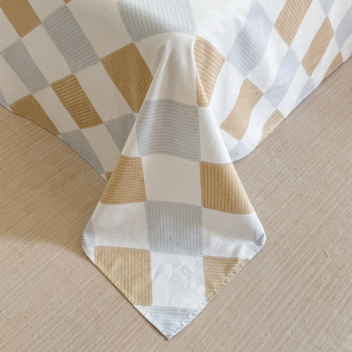 91家纺网 家纺一手货源 找家纺 壹贝家纺 2026新款小清新100%全棉纯棉印花系列被套单件-单被套 瑞吉斯-黄