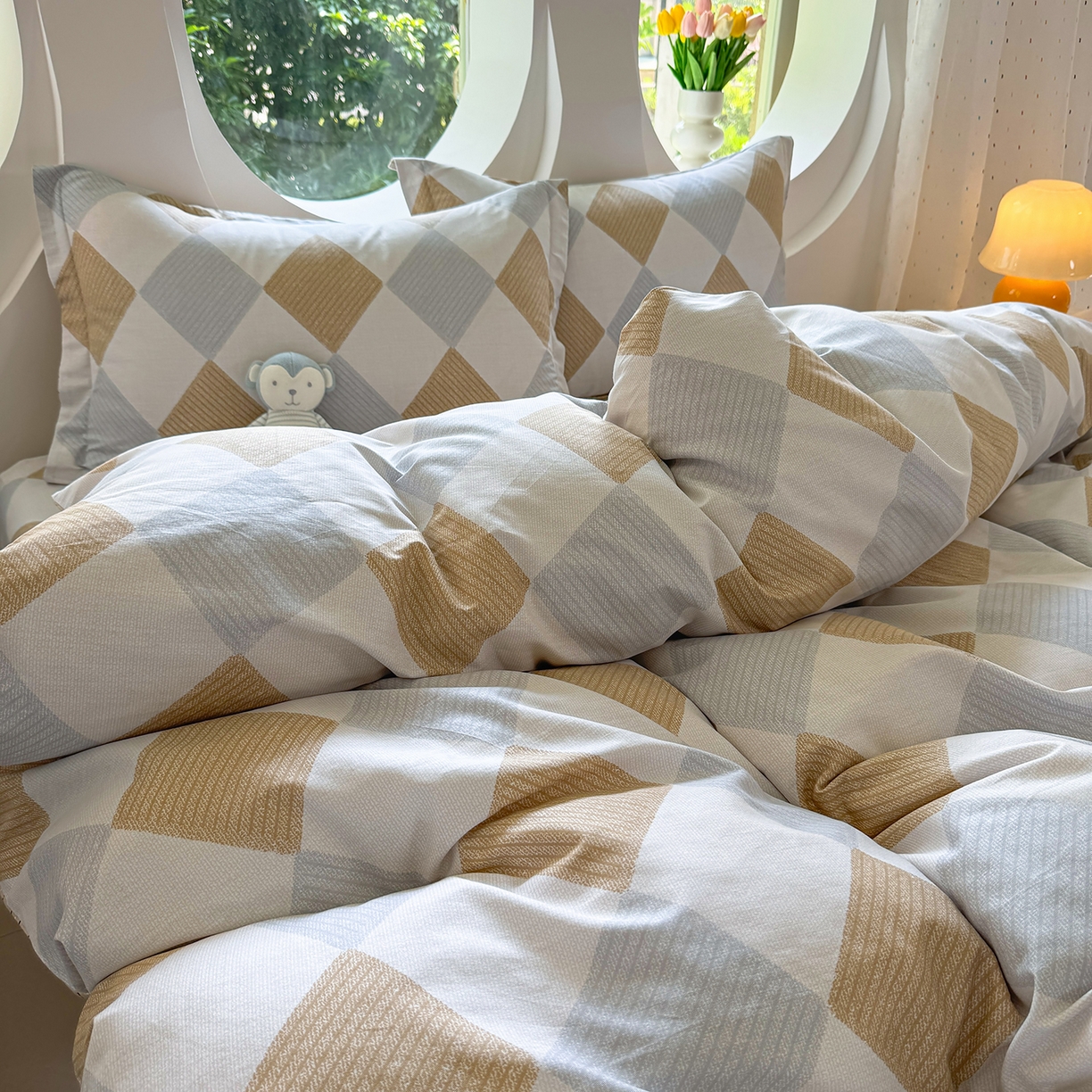 91家纺网 家纺一手货源 找家纺 壹贝家纺 2026新款小清新100%全棉纯棉印花系列被套单件-单被套 瑞吉斯-黄