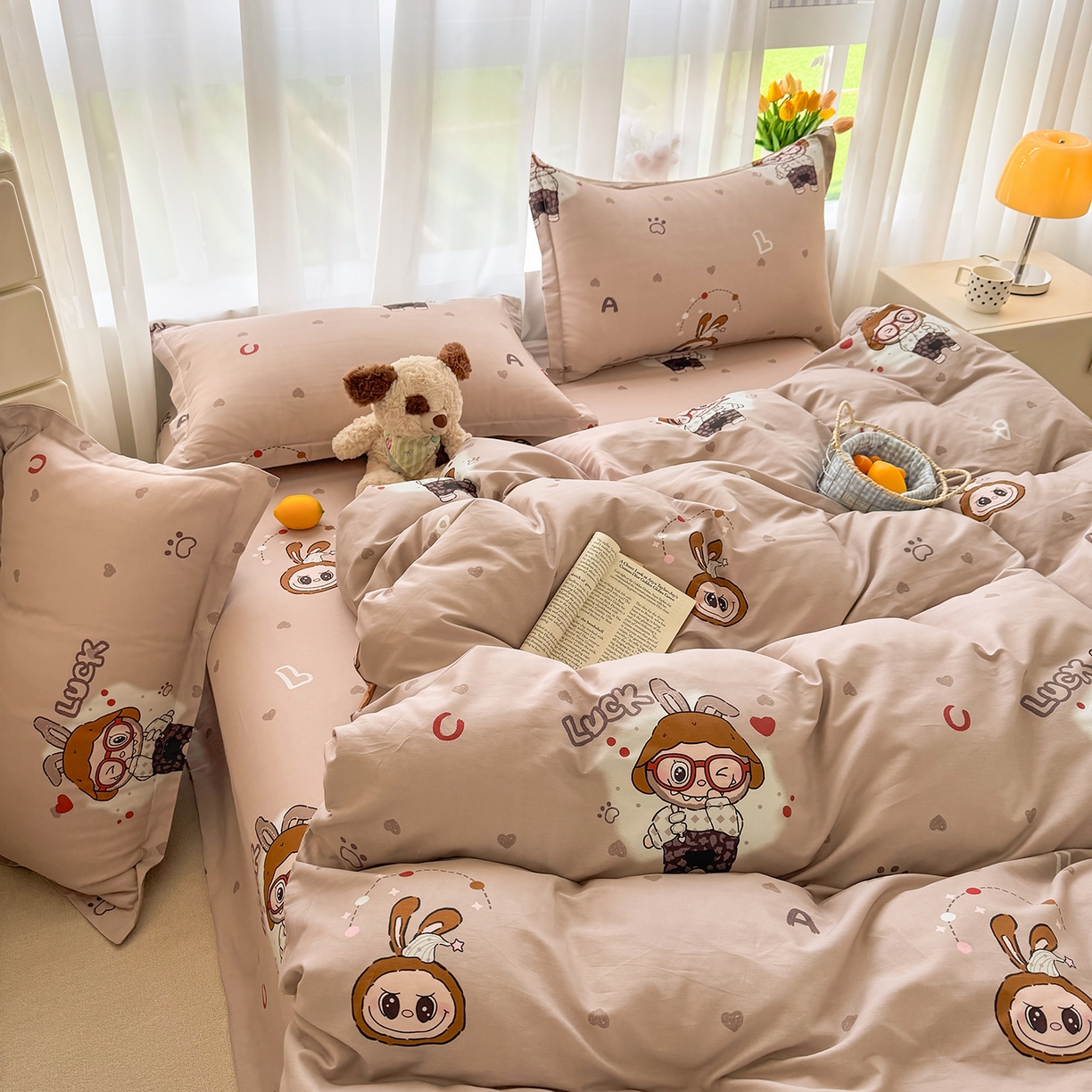 91家纺网 家纺一手货源 找家纺 壹贝家纺 2026新款小清新100%全棉纯棉印花系列被套单件-单被套 小布