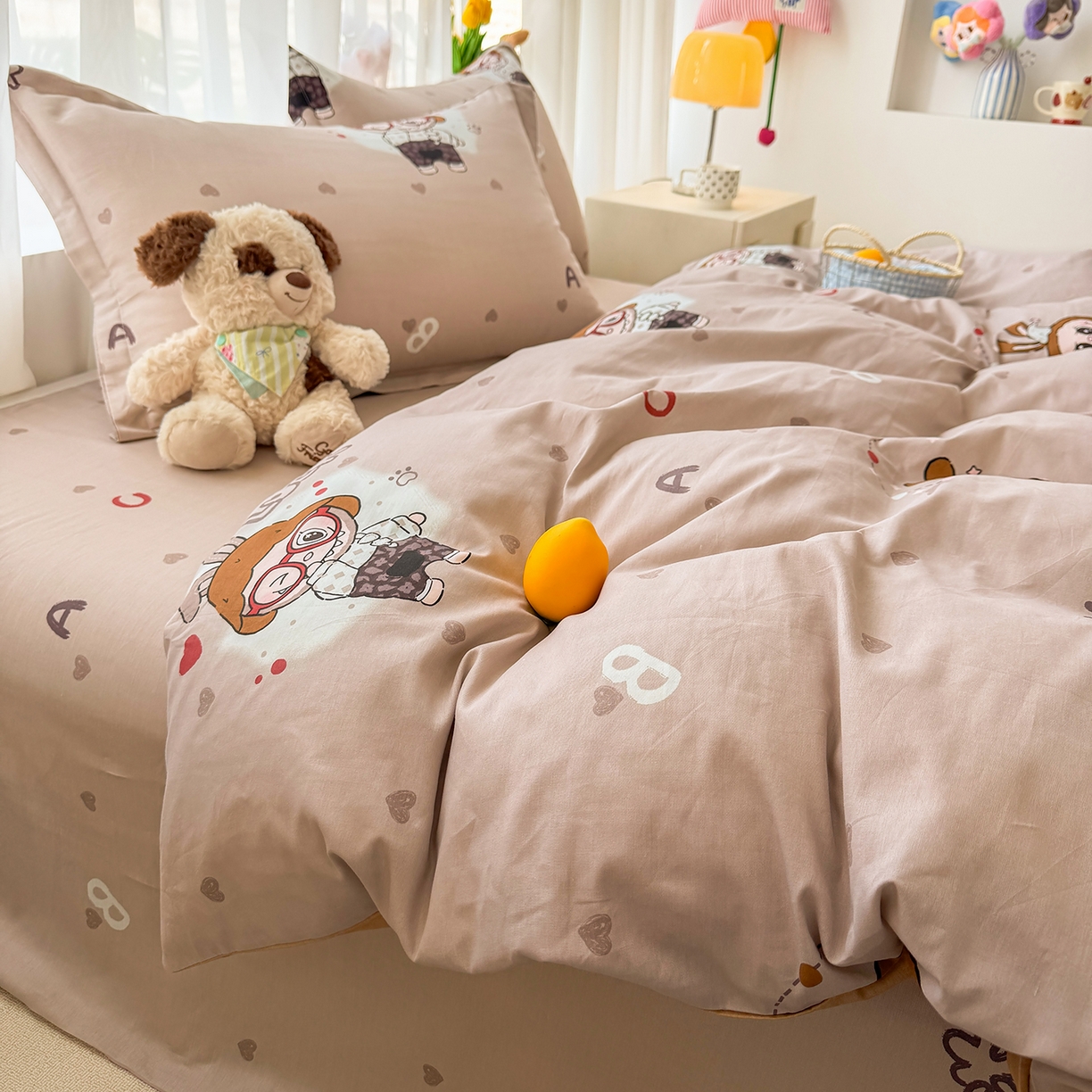 91家纺网 家纺一手货源 找家纺 壹贝家纺 2026新款小清新100%全棉纯棉印花系列被套单件-单被套 小布