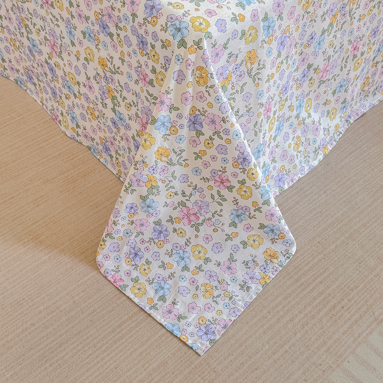 91家纺网 家纺一手货源 找家纺 壹贝家纺 2026新款小清新100%全棉纯棉印花系列被套单件-单被套 小美满