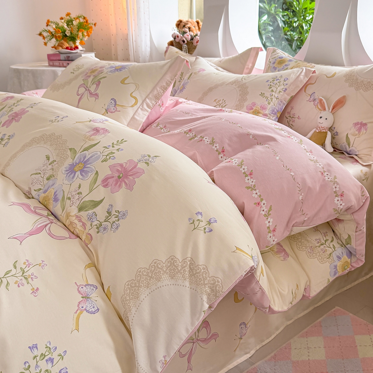 91家纺网 家纺一手货源 找家纺 壹贝家纺 2026新款小清新100%全棉纯棉印花系列被套单件-单被套 新恰如初