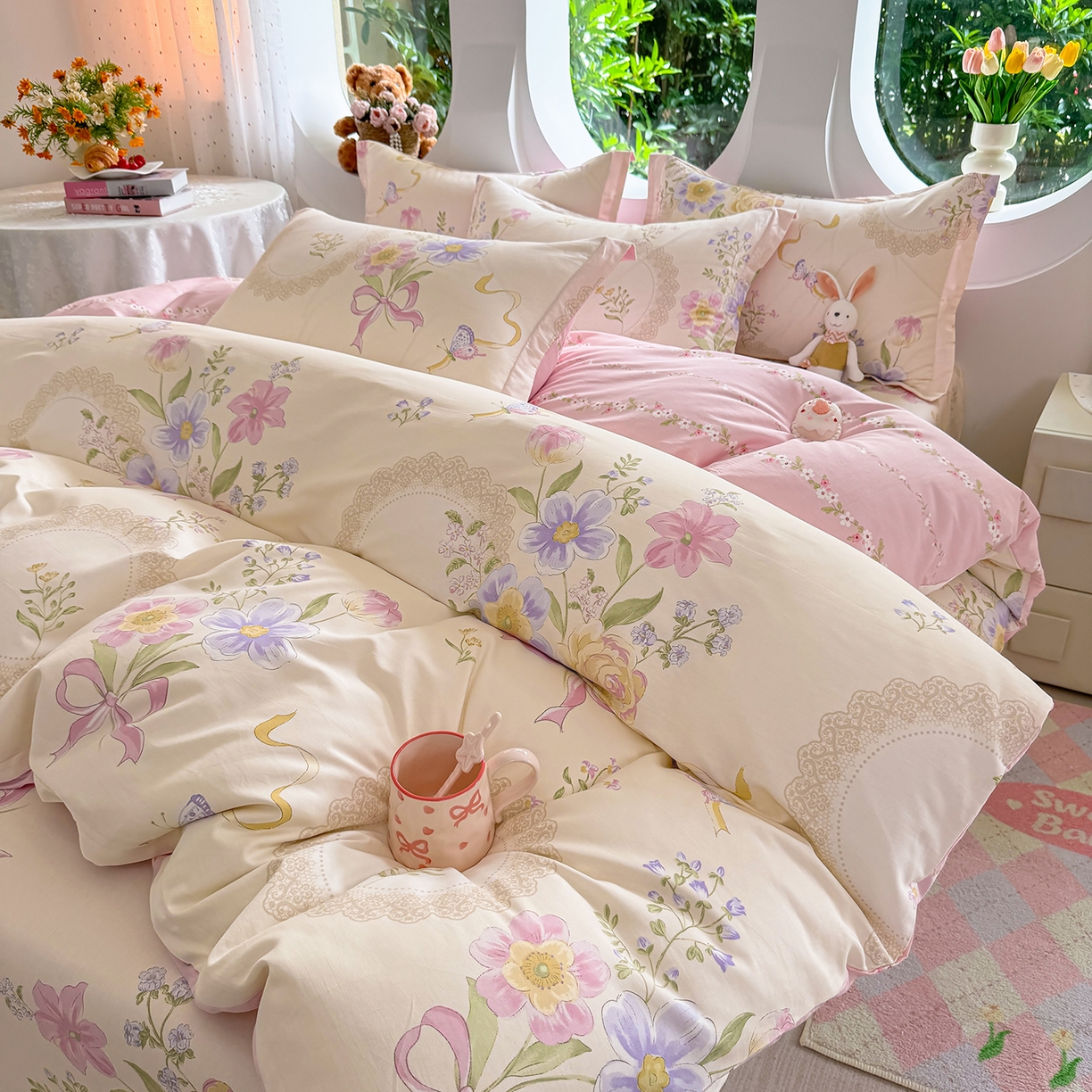 91家纺网 家纺一手货源 找家纺 壹贝家纺 2026新款小清新100%全棉纯棉印花系列被套单件-单被套 新恰如初