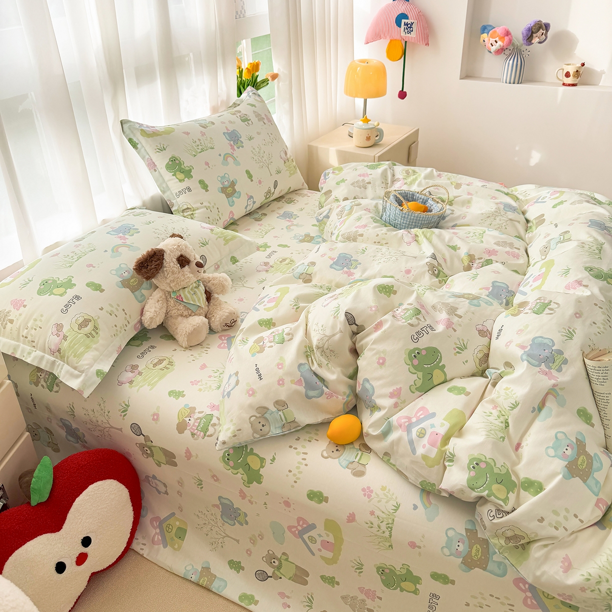 91家纺网 家纺一手货源 找家纺 壹贝家纺 2026新款小清新100%全棉纯棉印花系列被套单件-单被套 幸福之家