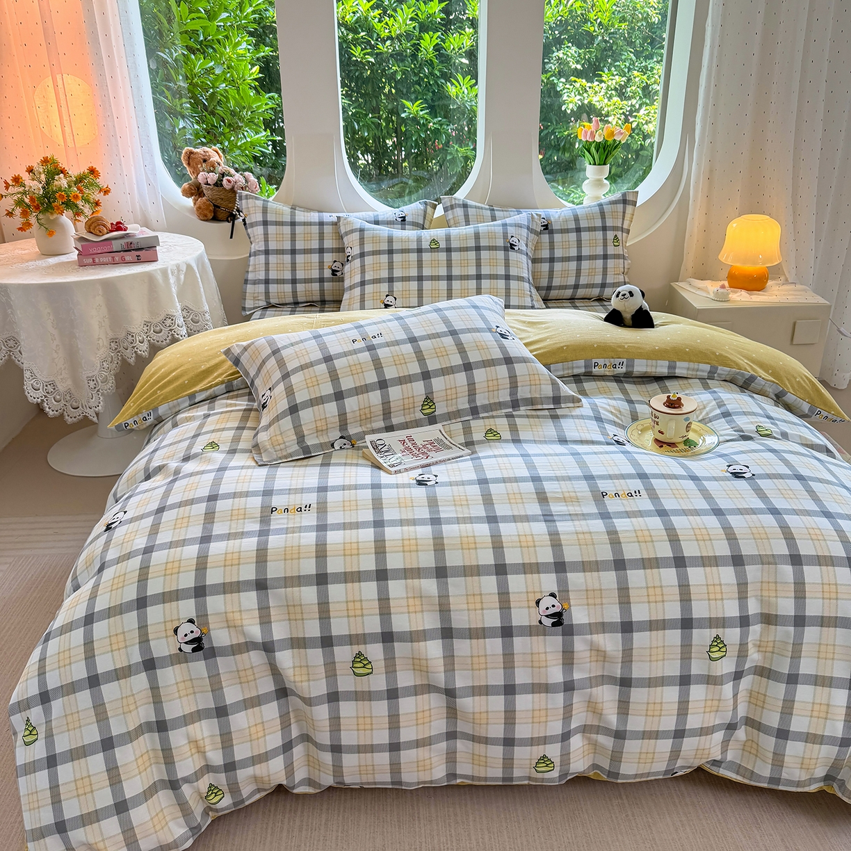 91家纺网 家纺一手货源 找家纺 壹贝家纺 2026新款小清新100%全棉纯棉印花系列被套单件-单被套 竹林物语