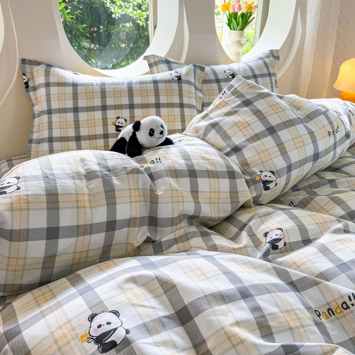 91家纺网 家纺一手货源 找家纺 壹贝家纺 2026新款小清新100%全棉纯棉印花系列被套单件-单被套 竹林物语