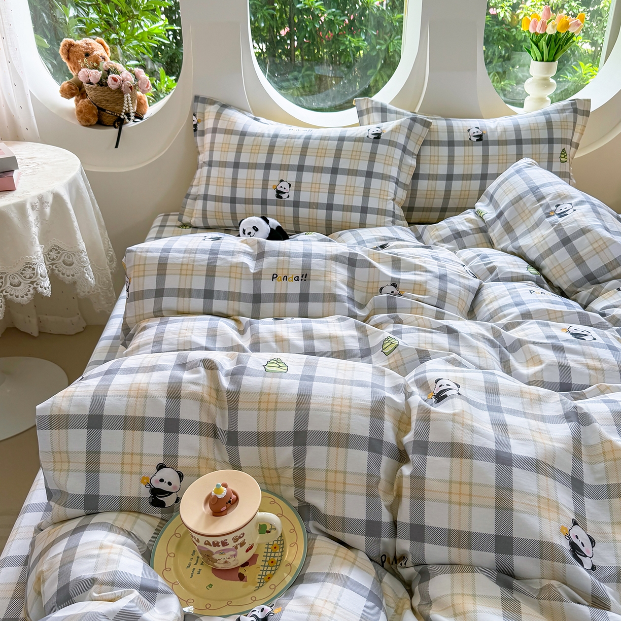 91家纺网 家纺一手货源 找家纺 壹贝家纺 2026新款小清新100%全棉纯棉印花系列被套单件-单被套 竹林物语