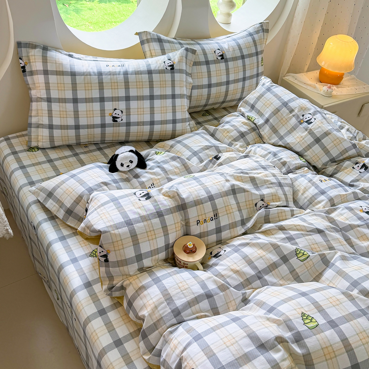 91家纺网 家纺一手货源 找家纺 壹贝家纺 2026新款小清新100%全棉纯棉印花系列被套单件-单被套 竹林物语