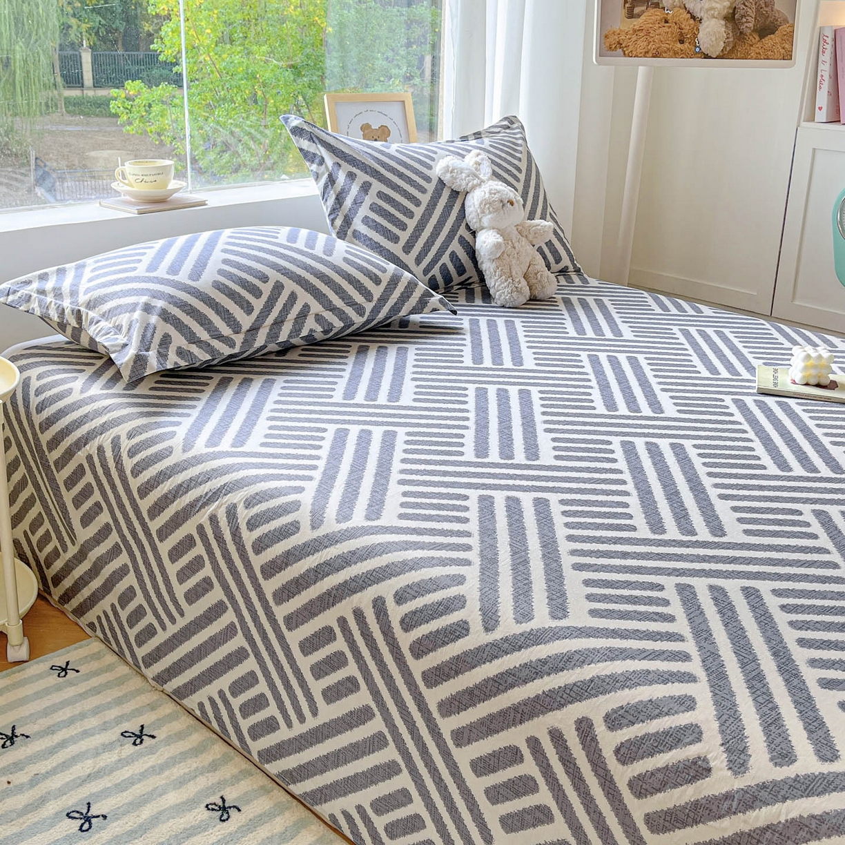 91家纺网 家纺一手货源 找家纺 涵宸家纺 2026新款亲肤舒适全棉印花单枕套-68系列 总 枕套-洛伊-灰