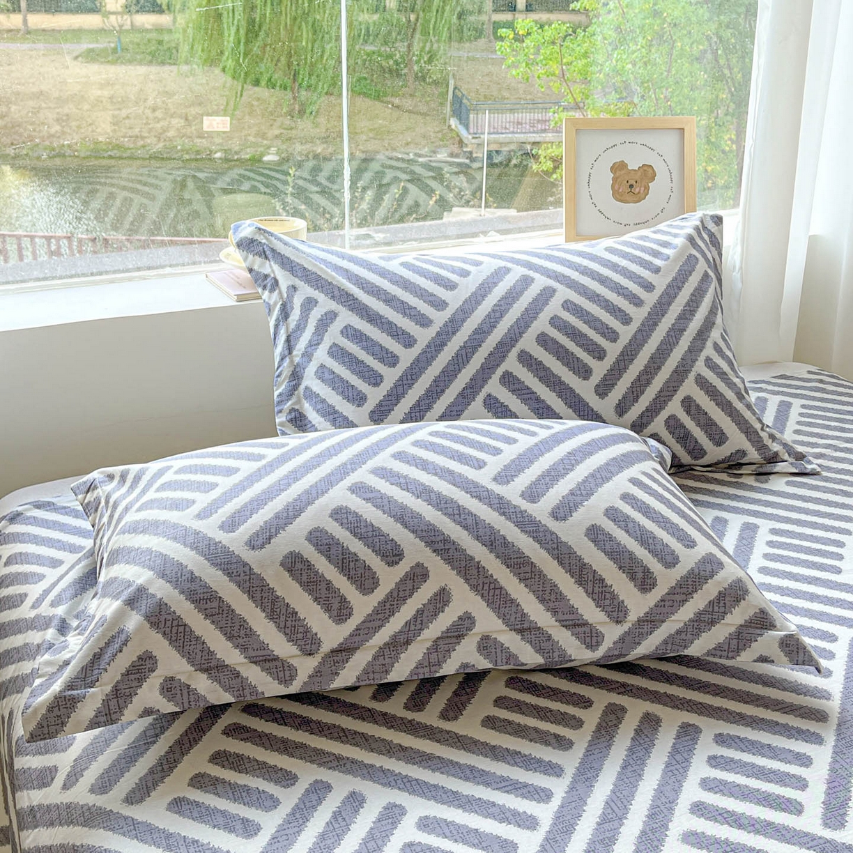 91家纺网 家纺一手货源 找家纺 涵宸家纺 2026新款亲肤舒适全棉印花单枕套-68系列 总 枕套-洛伊-灰