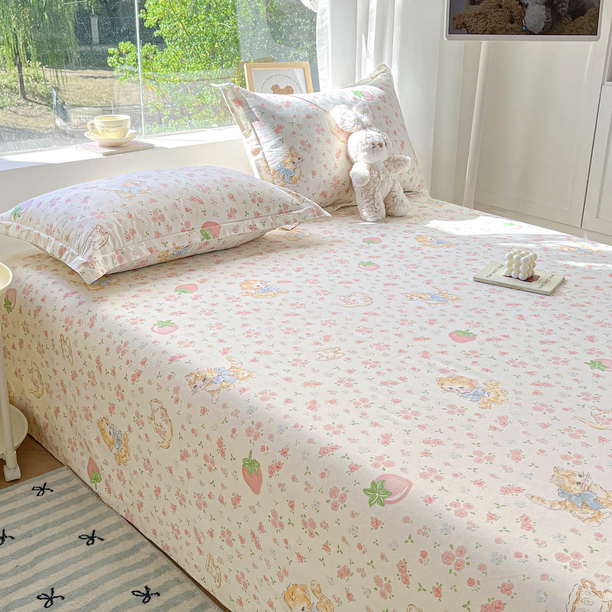 91家纺网 家纺一手货源 找家纺 涵宸家纺 2026新款亲肤舒适全棉印花单枕套-68系列 总 枕套-萌小喵