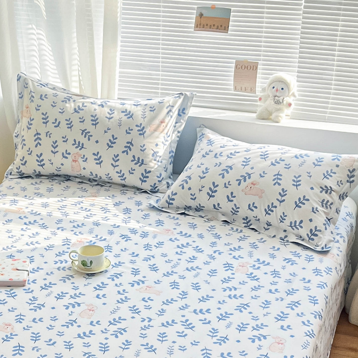 91家纺网 家纺一手货源 找家纺 涵宸家纺 2026新款亲肤舒适全棉印花单枕套-68系列 总 枕套-兔影