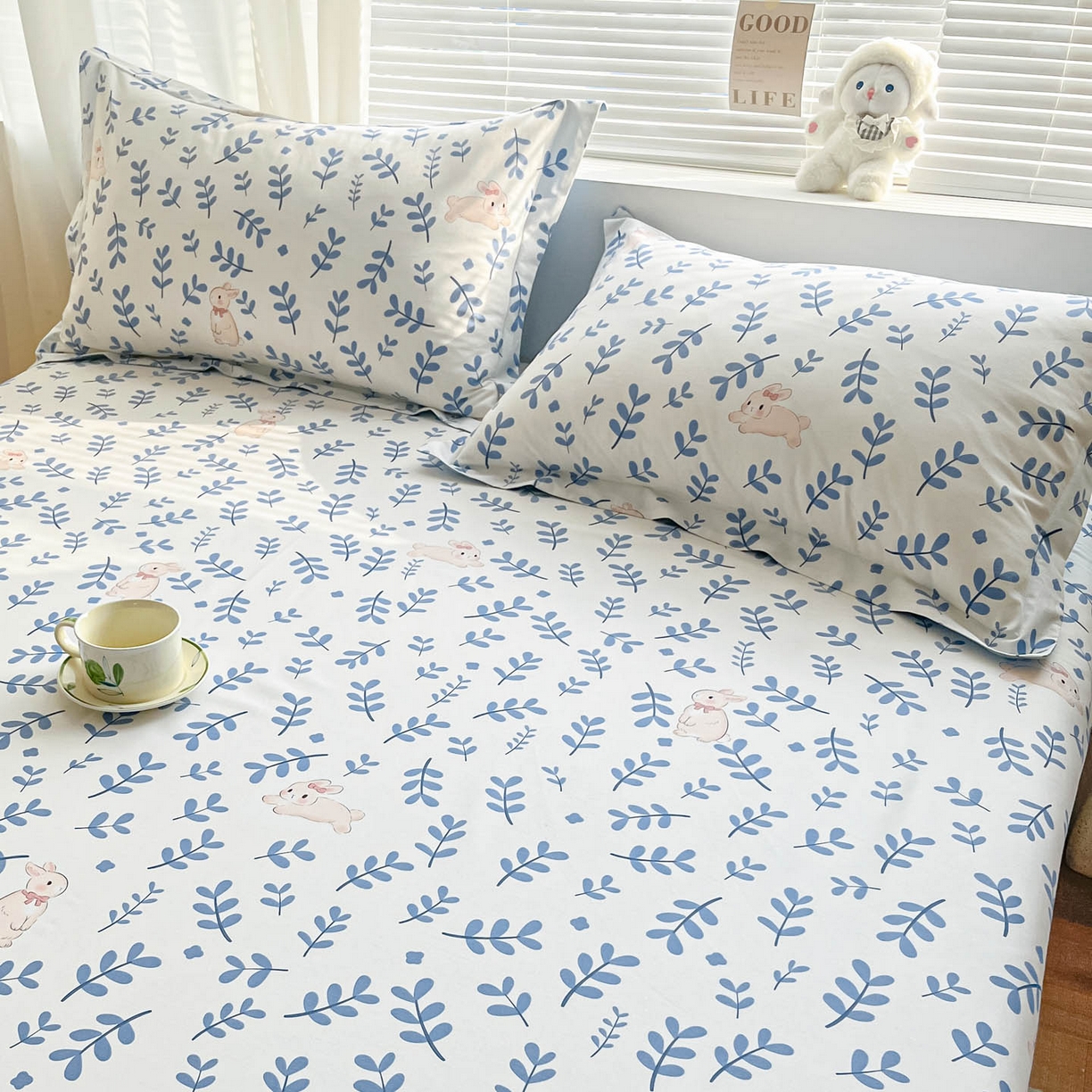 91家纺网 家纺一手货源 找家纺 涵宸家纺 2026新款亲肤舒适全棉印花单枕套-68系列 总 枕套-兔影