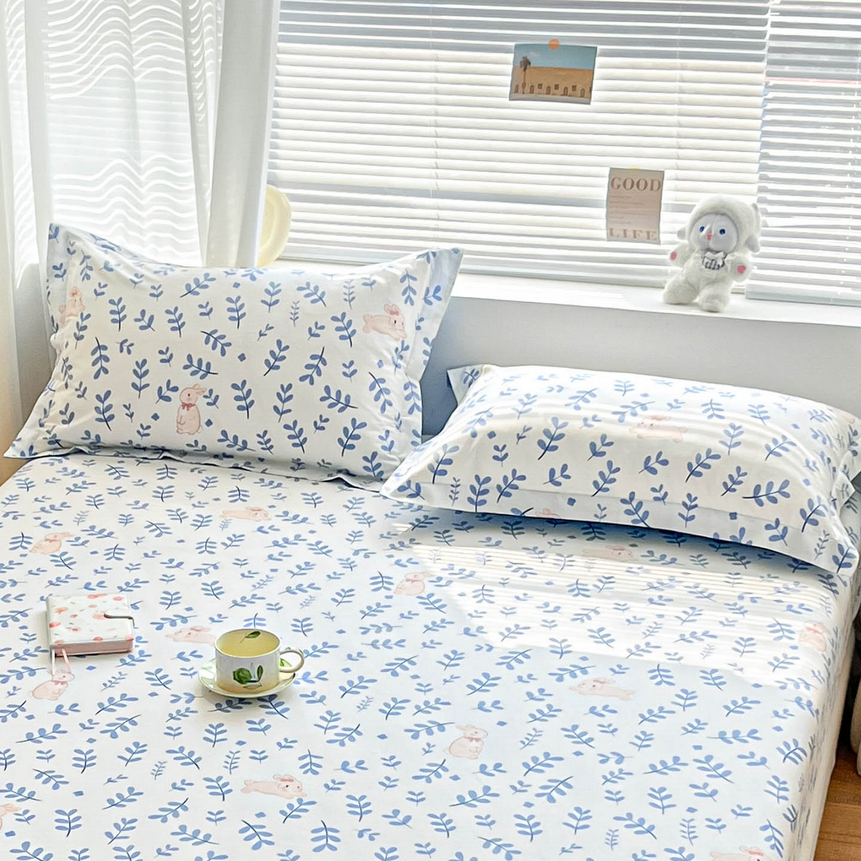 91家纺网 家纺一手货源 找家纺 涵宸家纺 2026新款亲肤舒适全棉印花单枕套-68系列 总 枕套-兔影