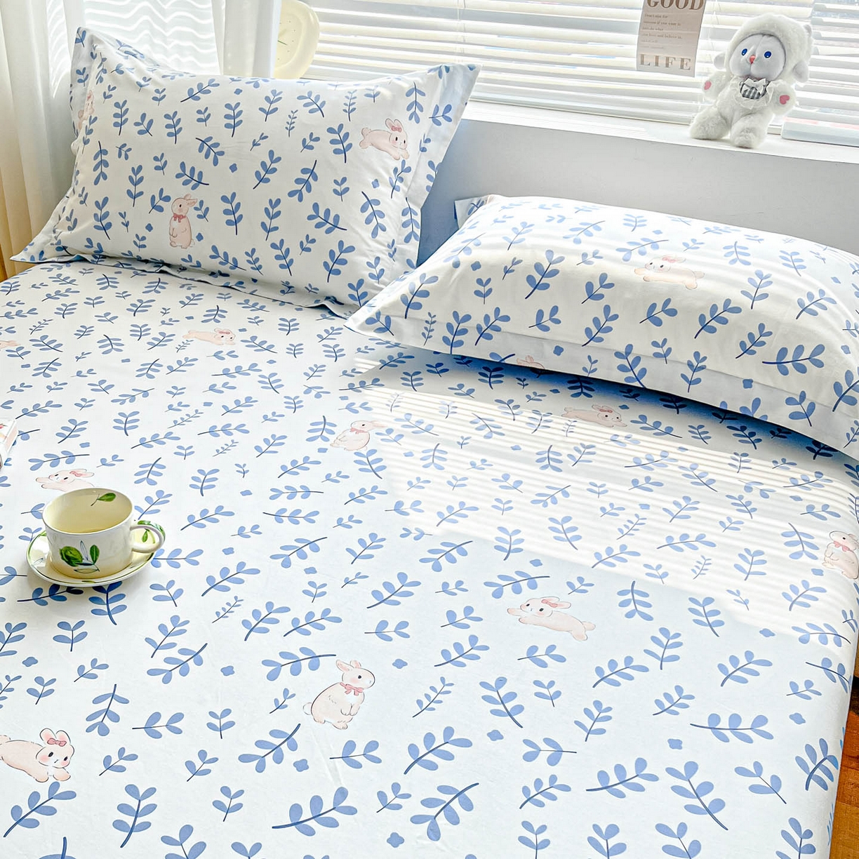 91家纺网 家纺一手货源 找家纺 涵宸家纺 2026新款亲肤舒适全棉印花单枕套-68系列 总 枕套-兔影