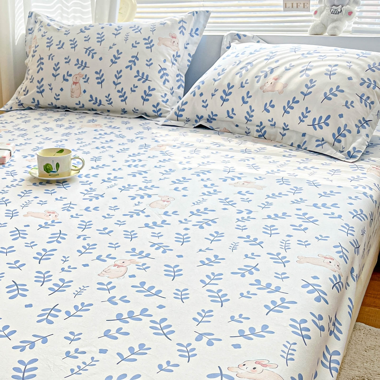 91家纺网 家纺一手货源 找家纺 涵宸家纺 2026新款亲肤舒适全棉印花单枕套-68系列 总 枕套-兔影