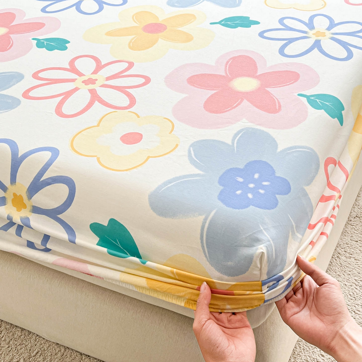 91家纺网 家纺一手货源 找家纺 （总）涵宸家纺 2026新款亲肤舒适全棉印花单床笠-68系列 总