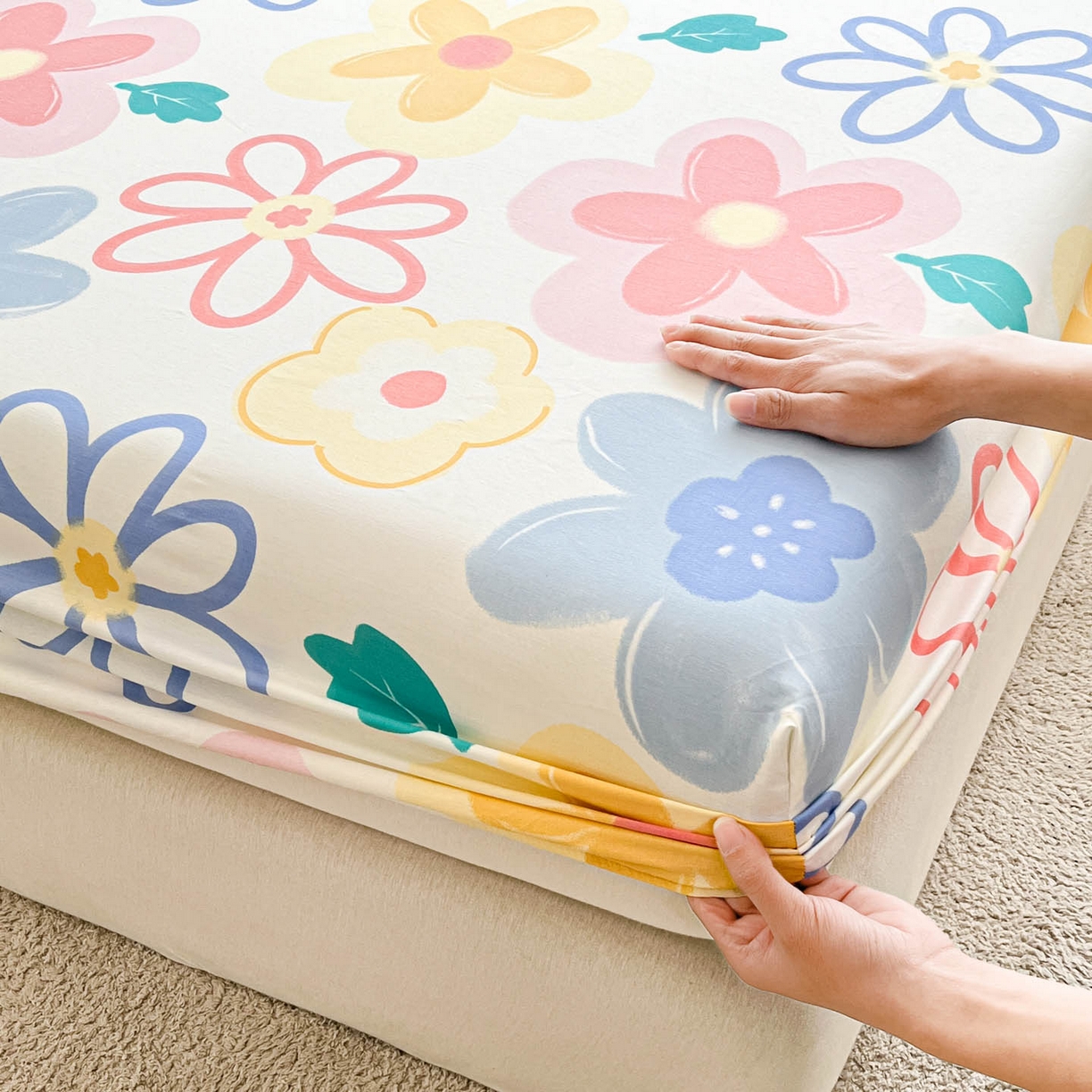 91家纺网 家纺一手货源 找家纺 （总）涵宸家纺 2026新款亲肤舒适全棉印花单床笠-68系列 总