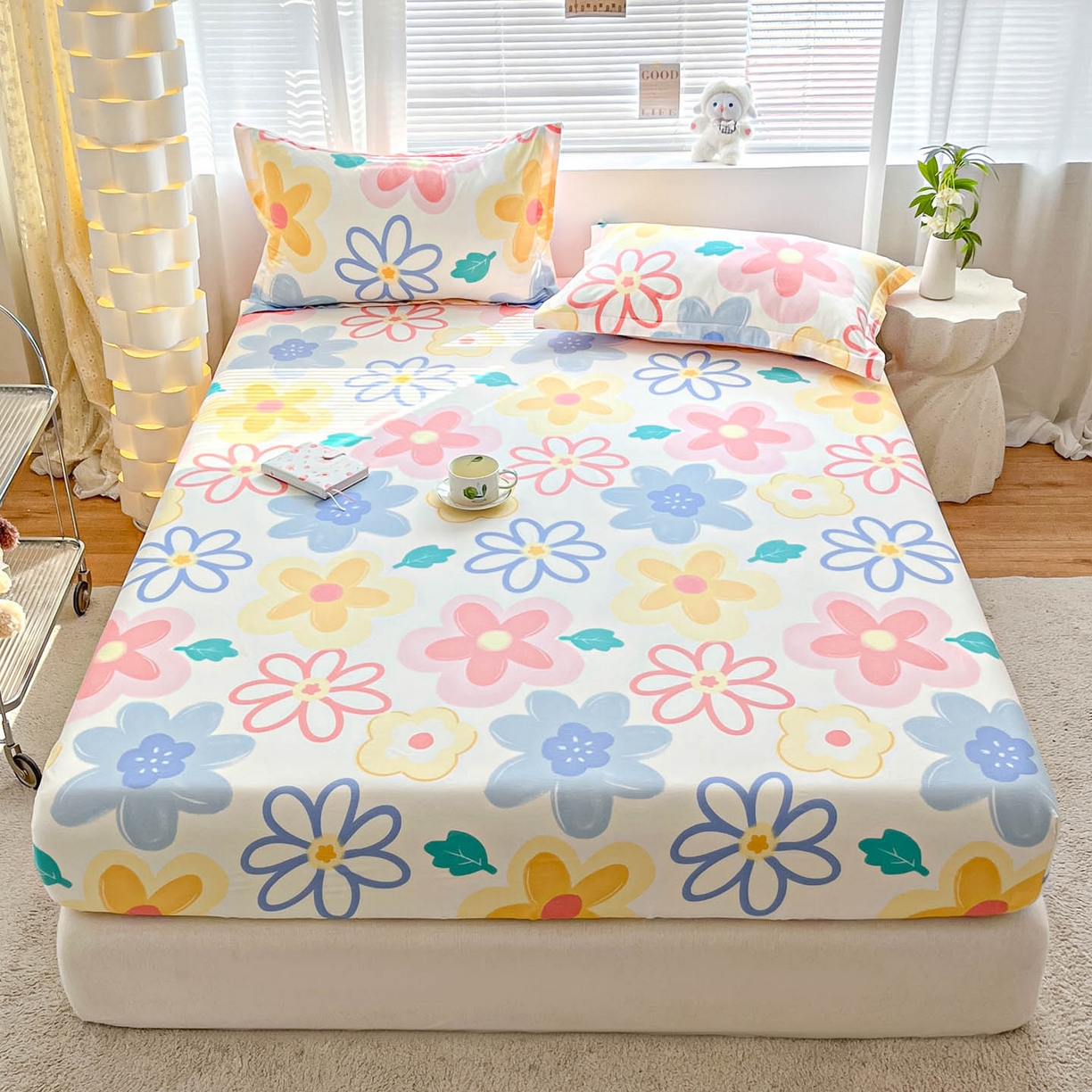 91家纺网 家纺一手货源 找家纺 涵宸家纺 2026新款亲肤舒适全棉印花单床笠-68系列 总 床笠-爱恋