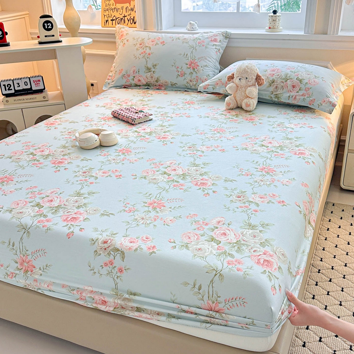 91家纺网 家纺一手货源 找家纺 涵宸家纺 2026新款亲肤舒适全棉印花单床笠-68系列 总 床笠-晨汐