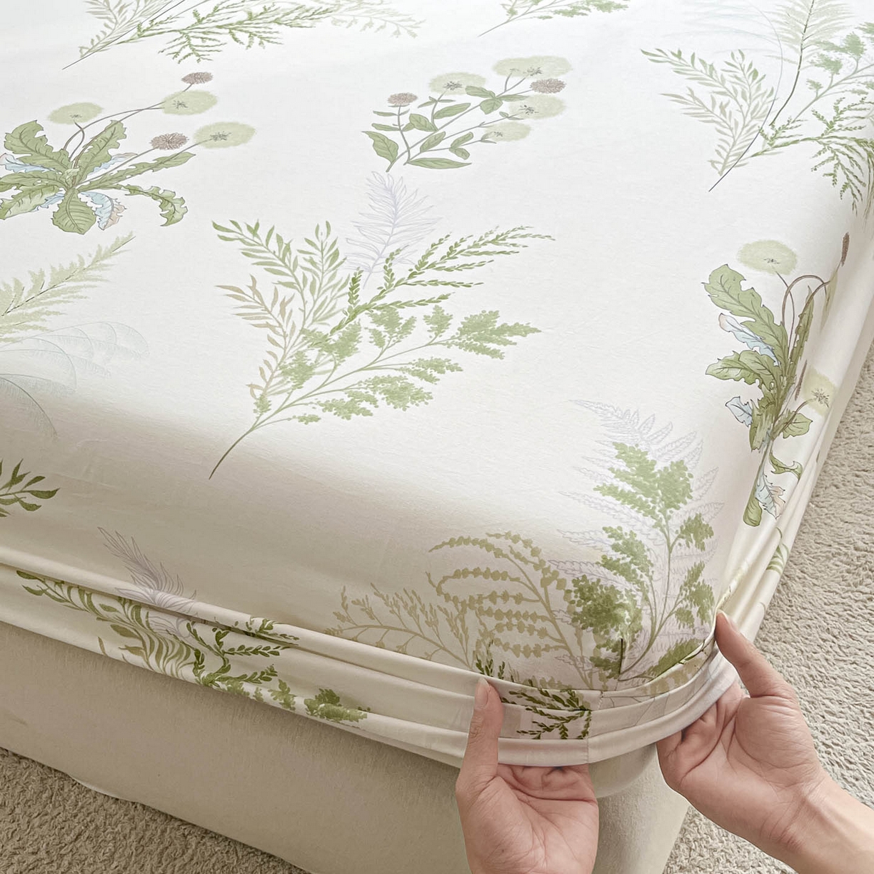 91家纺网 家纺一手货源 找家纺 涵宸家纺 2026新款亲肤舒适全棉印花单床笠-68系列 总 床笠-金秋