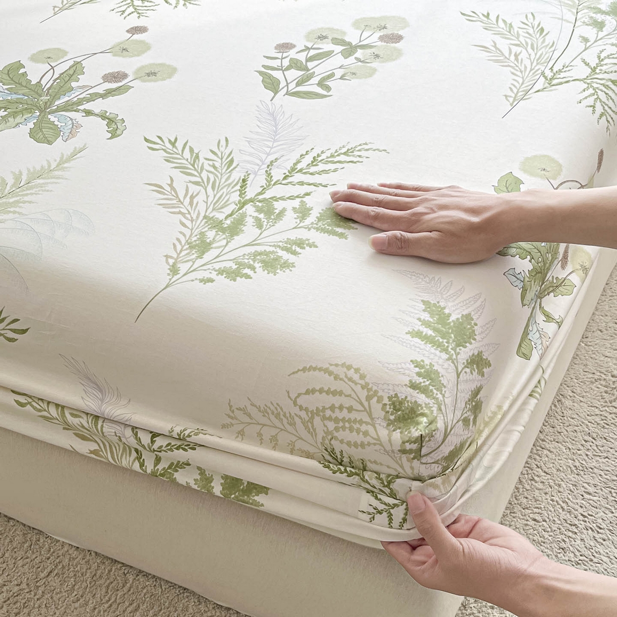 91家纺网 家纺一手货源 找家纺 涵宸家纺 2026新款亲肤舒适全棉印花单床笠-68系列 总 床笠-金秋